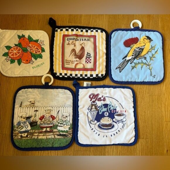 VTG Kay Dee Design & Misc Farmhouse Country Florida Animals Pot Holders - Picture 2 of 10